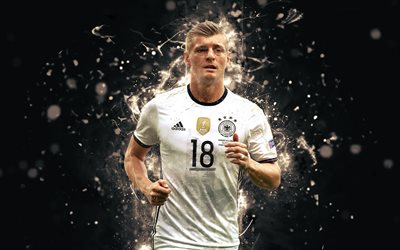 4k, Toni Kroos, abstrakti taide, Saksan Maajoukkueen, fan art, Kroos, jalkapallo, jalkapalloilijat, neon valot, Saksan jalkapallon joukkue