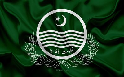Bandera de Punjab, 4k, bandera de seda, de seda textura, Paquistan&#237;es en la provincia de Punjab, Pakist&#225;n, las unidades Administrativas de Pakist&#225;n, Punjab bandera