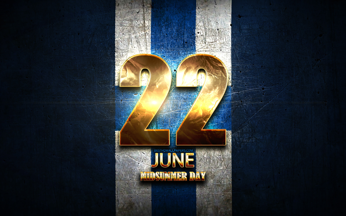 Midsummer Day, June 22, golden signs, Finnish national holidays, Finland Public Holidays, Finland, Europe