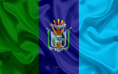 Lippu Santa Elena Province, 4k, silkki lippu, Ecuadorin Maakunnassa, Santa Elena Province, silkki tekstuuri, Ecuador, Santa Elena Province lippu, Maakunnissa Ecuador