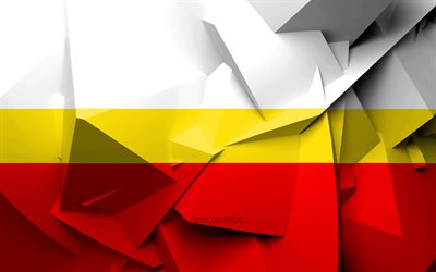 4k, Flagga av Mindre Polen, geometriska art, Voivodeships av Polen, Małopolska flagga, kreativa, polska voivodeships, Małopolska, Lesser Poland 3D-flagga, Polen