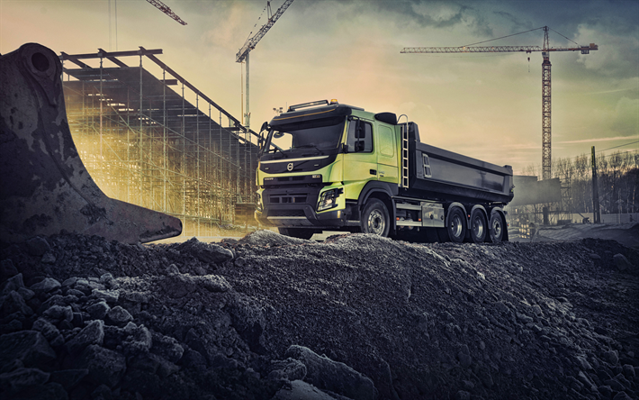 Volvo 540 FMX, 4k, HDR, 2019 kamyonlar, inşaat ara&#231;ları, 2019 Volvo FMX, &#246;zel ekipman, Volvo