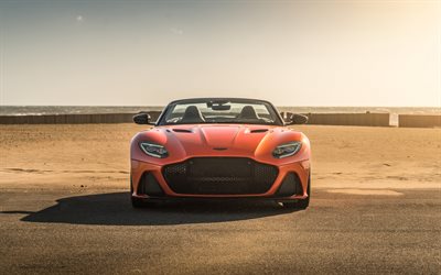 Aston Martin DBS Superleggera Volante, 2019, el superdeportivo de lujo, naranja coupe, nueva naranja DBS, Brit&#225;nico de coches