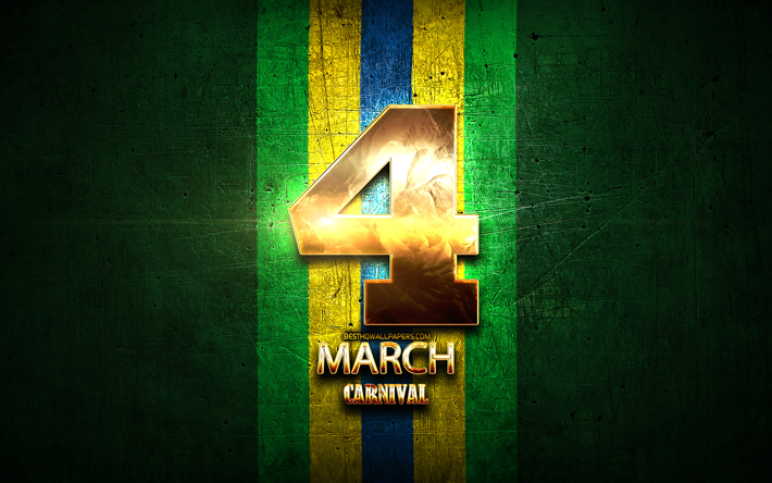 The Carnival of Brazil, March 4, golden signs, Brazilian national holidays, Brazil Public Holidays, Brazil, South America, Brazilian Carnival