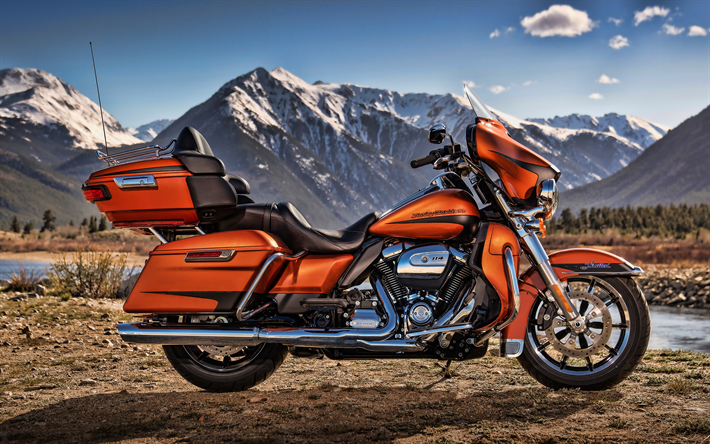 Harley-Davidson Ultra Limited, 4k, offroad, 2019 polkupy&#246;r&#228;&#228;, superbike, klassiset moottoripy&#246;r&#228;t, 2019 Harley-Davidson Ultra Limited, amerikkalainen moottoripy&#246;rien, Harley-Davidson