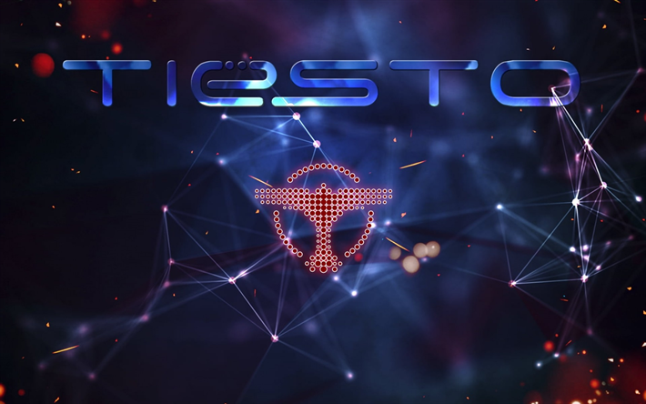 DJ Tiesto logo, star della musica, arte astratta, DJ Tiesto, creativo, Tiesto, fan art, tipografia