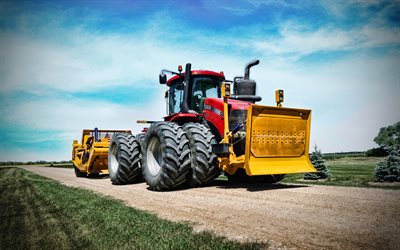 Case IH Steiger 540 Ruedas, 4k, carretera de 2020, tractores, maquinaria agrícola, rojo tractor, tractores oruga, HDR, la agricultura, la cosecha, el Caso