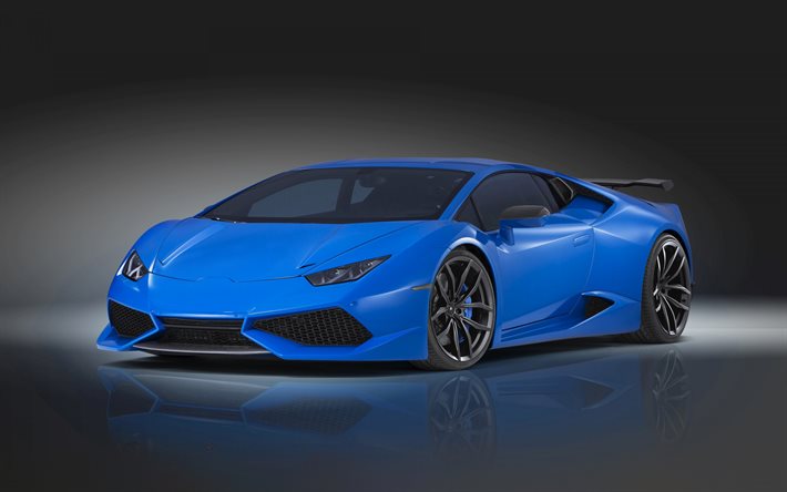 Lamborghini Huracan Novitec Torado, 2020, vista de frente, exterior, azul supercar, azul nuevo Hurac&#225;n, optimizaci&#243;n de Huracan, llantas en negro, los coches deportivos italianos, Lamborghini