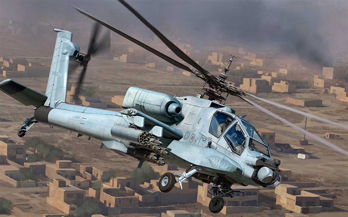 McDonnell Douglas AH-64 Apache, American elicottero d&#39;attacco, la US Air Force, elicotteri da combattimento, AH-64A, McDonnell Douglas, Stati Uniti Esercito