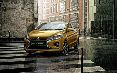 Download Download Wallpapers 2020 Mitsubishi Mirage Front View Exterior Yellow Hatchback New Yellow Mirage Japanese Cars Mitsubishi For Desktop Free Pictures For Desktop Free PSD Mockup Templates