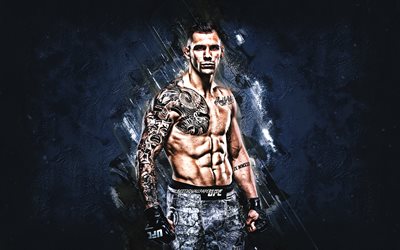 Aleksandar Rakic, UFC, &#214;sterrikiska fighter, portr&#228;tt, bl&#229; sten bakgrund, Ultimate Fighting Championship