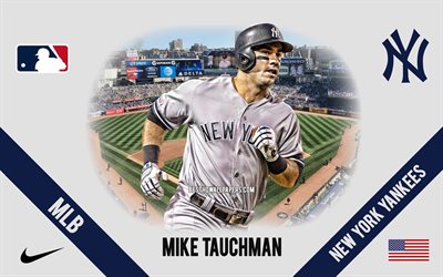 Mike Tauchman, New York Yankees, American Baseball Player, MLB, portrait, USA, baseball, Yankee Stadium, New York Yankees logo, Major League Baseball