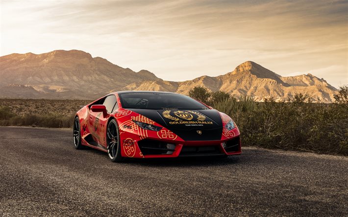 Lamborghini Huracan, 2020, red sports coupe, tuning, new red Huracan, Italian sports cars