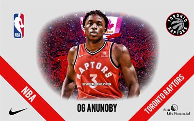 OG Anunoby, Toronto Raptors, American Basketball Player, NBA, portrait, USA, basketball, Scotiabank Arena, Toronto Raptors logo, Ogugua Anunoby Jr