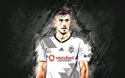 Dorukhan Tokoz, Besiktas, turco jogador de futebol, meio-campista, retrato, pedra de fundo, futebol
