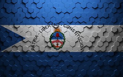 Flag of Corrientes, honeycomb art, Corrientes hexagons flag, Corrientes 3d hexagons art, Corrientes flag