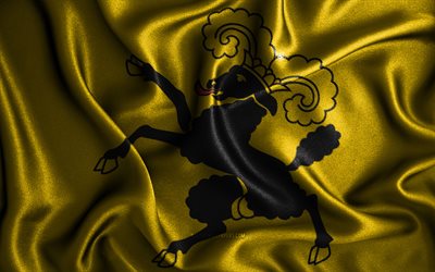 Schaffhausen flag, 4k, silk wavy flags, swiss cantons, Flag of Schaffhausen, fabric flags, Day of Schaffhausen, 3D art, Schaffhausen, Europe, Cantons of Switzerland, Schaffhausen 3D flag, Switzerland