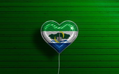 I Love Serra, 4k, realistic balloons, green wooden background, Day of Serra, brazilian cities, flag of Serra, Brazil, balloon with flag, cities of Brazil, Serra flag, Serra