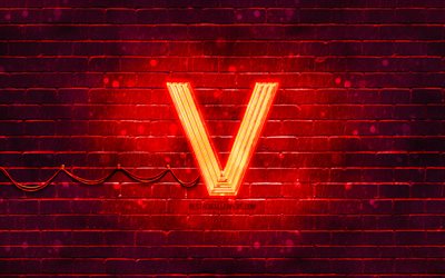 wayvの赤いロゴ, chk, 赤レンガの壁, wayvロゴ, ブランド, wayvネオンロゴ, 方法v