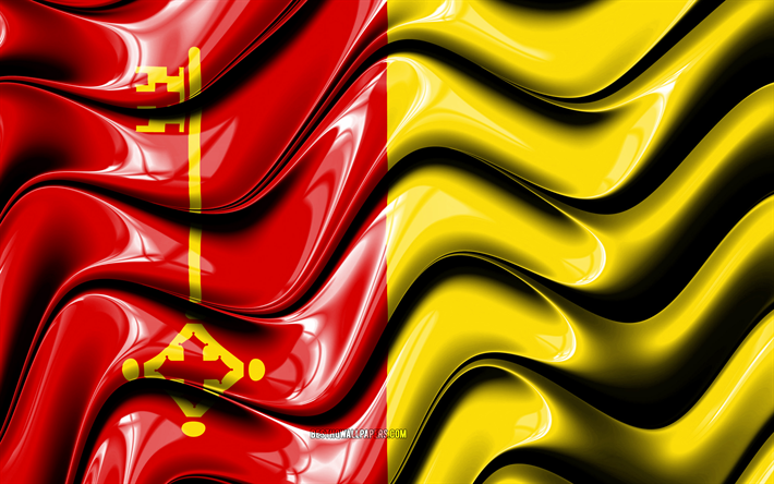 mol-flagge, 4k, belgische st&#228;dte, flagge von mol, tag von mol, 3d-kunst, mol, mol-3d-flagge, gewellte mol-flagge, belgien, europa