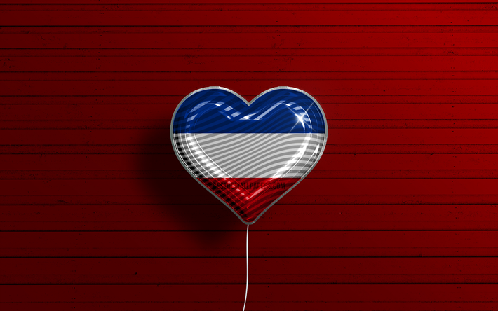 I Love Valledupar, 4k, realistic balloons, red wooden background, Day of Valledupar, Colombian cities, flag of Valledupar, Colombia, balloon with flag, cities of Colombia, Valledupar flag, Valledupar