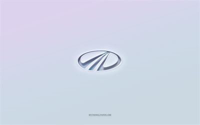 Mahindra logo, cut out 3d text, white background, Mahindra 3d logo, Mahindra emblem, Mahindra, embossed logo, Mahindra 3d emblem