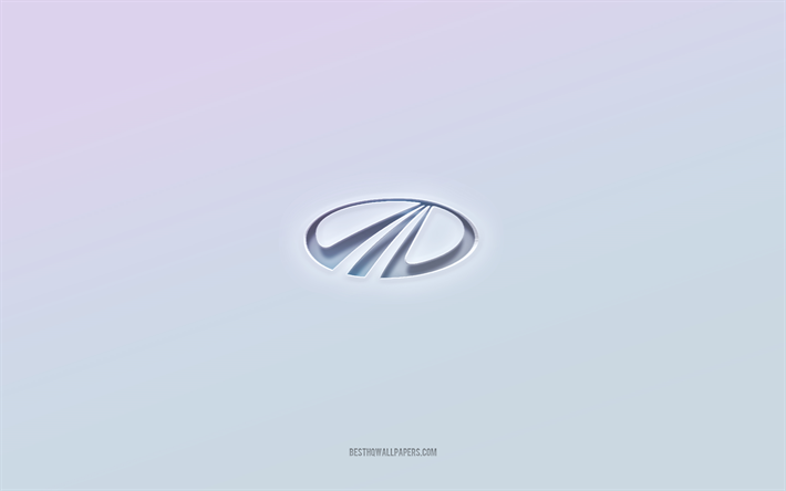 Mahindra logo, cut out 3d text, white background, Mahindra 3d logo, Mahindra emblem, Mahindra, embossed logo, Mahindra 3d emblem