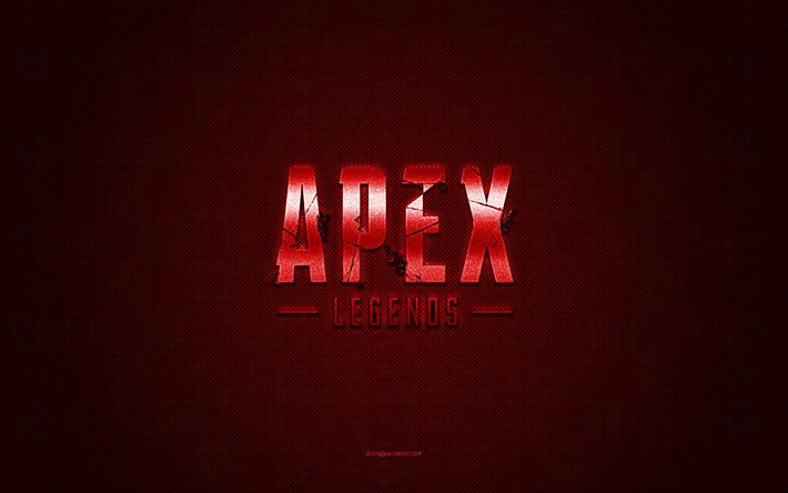 Apex Legends logo, red shiny logo, Apex Legends metal emblem, red carbon fiber texture, Apex Legends, brands, creative art, Apex Legends emblem