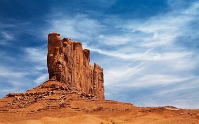 Estados UNIDOS, el desierto, rocas, cielo azul, América, verano, Arizona
