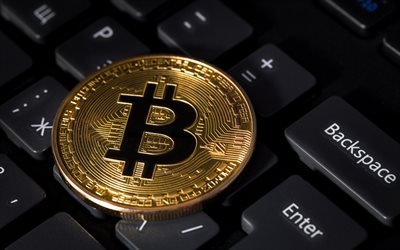 Bitcoin, Crypto valuta, moneta elettronica Bitcoin concetti di monete d&#39;oro