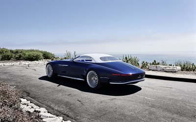 Mercedes-Benz Vision Maybach 6, 2017, Cabriolet Concept, Blue Maybach, luxury cars, Mercedes