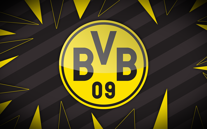 BVB, 4k, clube de futebol, futebol, O Borussia Dortmund, logo