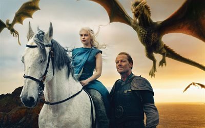 Game of Thrones, 2017, Season 7, Emilia Clarke, Daenerys Targaryen, Kit Harington, Jon Snow