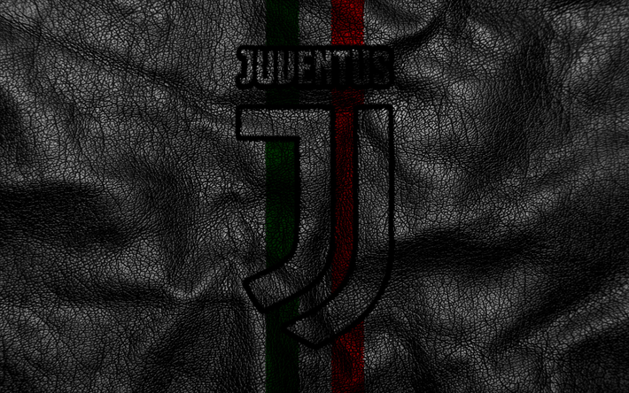 Juventus, new logo, Serie A, new Juventus logo, leather texture, juve, soccer