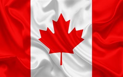 Kanadensiska Flaggan, Kanada, Nordamerika, silke, flagga Kanada