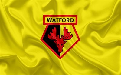 Watford, Football Club, Premier League, football, Tottenham, United Kingdom, England, flag, emblem, Watford logo, English football club