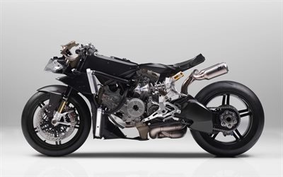 Ducati 1299 Superleggera, 2017, 4k, negro de la motocicleta, moto fresco, italiano de motocicletas, Ducati