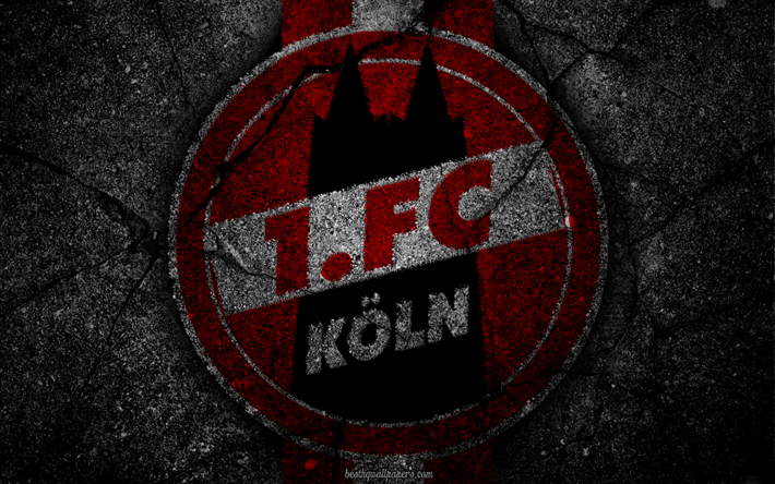 FC Koln, logo, art, Bundesliga, soccer, football club, Koln, asphalt texture