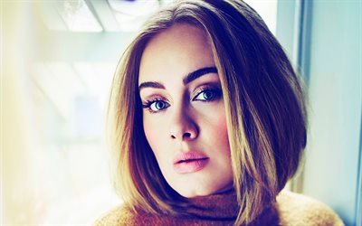 Adele, 4k, cantante Britannico, ritratto, bella donna, Adele Laurie Blue Adkins