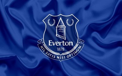 Everton, Football Club, Premier League, football, Liverpool, United Kingdom, England, flag, Everton emblem, logo, English football club