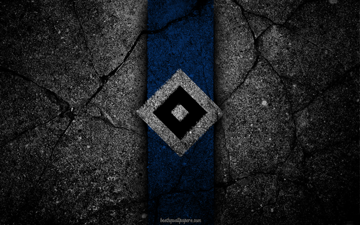 Hampuri, logo, art, Bundesliiga, jalkapallo, football club, FC Hampuri, asfaltti rakenne