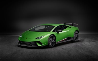 Lamborghini Huracan, LP-580-2, Sports car, green Huracan, italian cars, Lamborghini