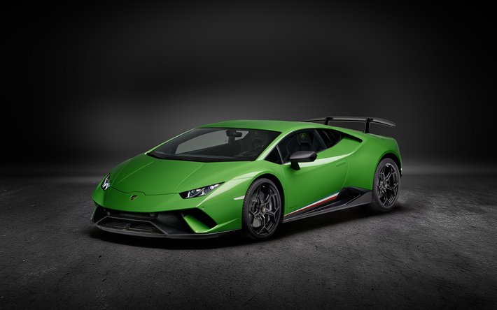 Lamborghini Huracan, LP-580-2, Carro desportivo, verde Huracan, carros italianos, Lamborghini