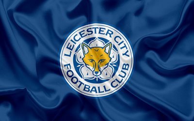Leicester City, Football Club, Premier League, football, Leicester, UK, England, flag, emblem, Leicester City logo, English football club
