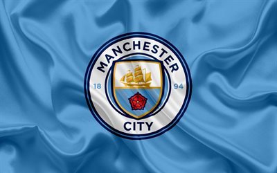 Manchester City, Football Club, New emblem, Premier League, football, Manchester, United Kingdom, England, flag, emblem, Manchester City logo, English football club