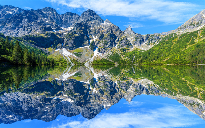Lago Morskie Oko, lago de Monta&#241;a, verano, monta&#241;a, Monta&#241;as Tatra, Zakopane, Polonia