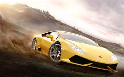 Lamborghini Huracan, la d&#233;rive, autosimulator, les jeux de 2018, Forza Horizon 3