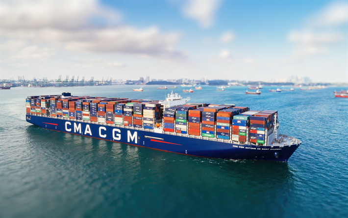 CMA CGM Antoine de Saint-Exup&#233;ry, container fartyg, ryck, CMA CGM, container carrier, lastfartyg