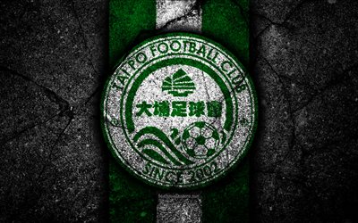 4k, FC Wofoo Tai Po, emblem, Hong Kong Premier League, black stone, soccer, football club, Asia, logo, Hong Kong, Wofoo Tai Po, asphalt texture, Wofoo Tai Po FC