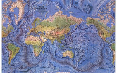 Map of the Earth, geographical map, relief, Earth, oceans, continents, world map, atlas